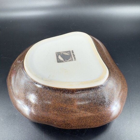 2006 Vintage Pottery Ceramic Ikevana Flower Frog Metal Center Rock Style Glaze - Picture 11 of 16